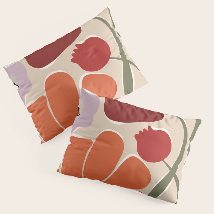 abstract flower retro flow art print  Pillow Sham Gallery Image 3