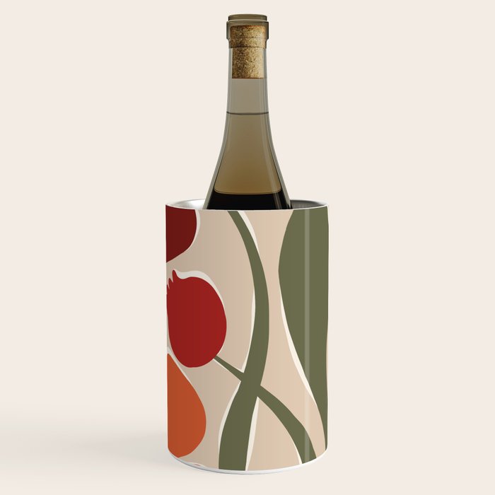 abstract flower retro flow art print  Wine Chiller Gallery Image 3