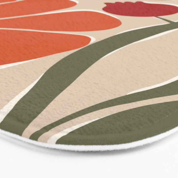 abstract flower retro flow art print  Bath Mat Gallery Image 3