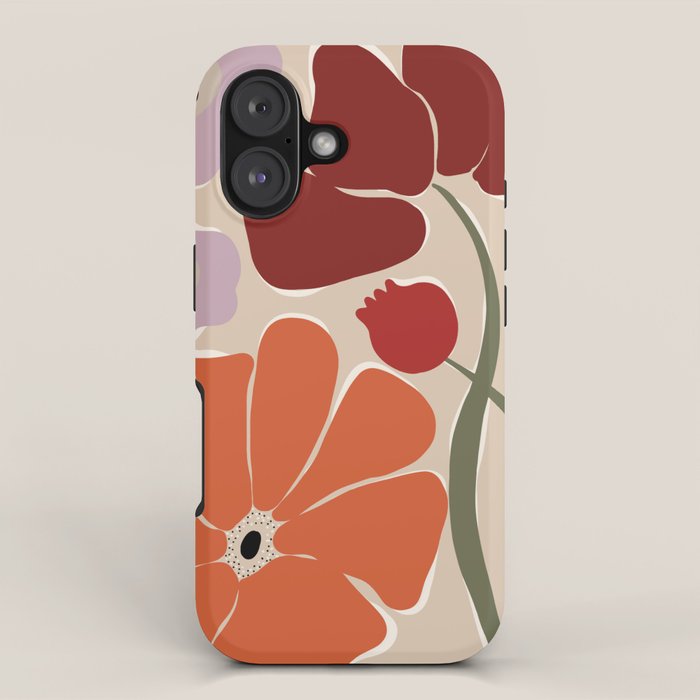 abstract flower retro flow art print  iPhone Case Gallery Image 1