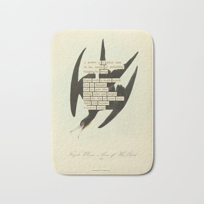 Bird Divinations: Frigate Pelican (about: almanacofbirds.org) Bath Mat Gallery Image 1