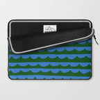 Thin Scalloped Line in blue and green Laptop Sleeve Gallery Image 2