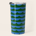Thin Scalloped Line in blue and green Travel Mug Gallery Image 3