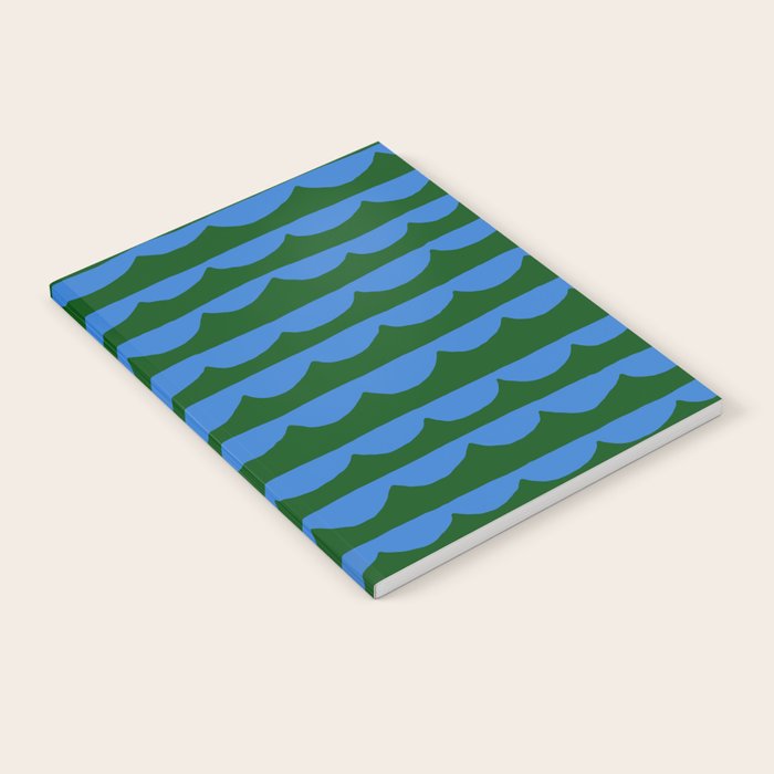 Thin Scalloped Line in blue and green Notebook Gallery Image 1