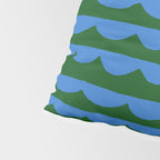 Thin Scalloped Line in blue and green Pillow Sham Gallery Image 4
