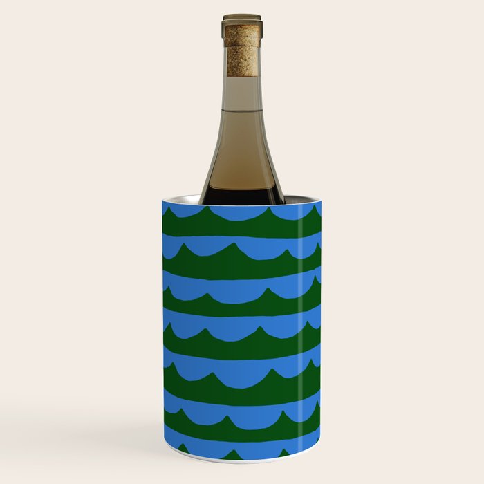Thin Scalloped Line in blue and green Wine Chiller Gallery Image 3