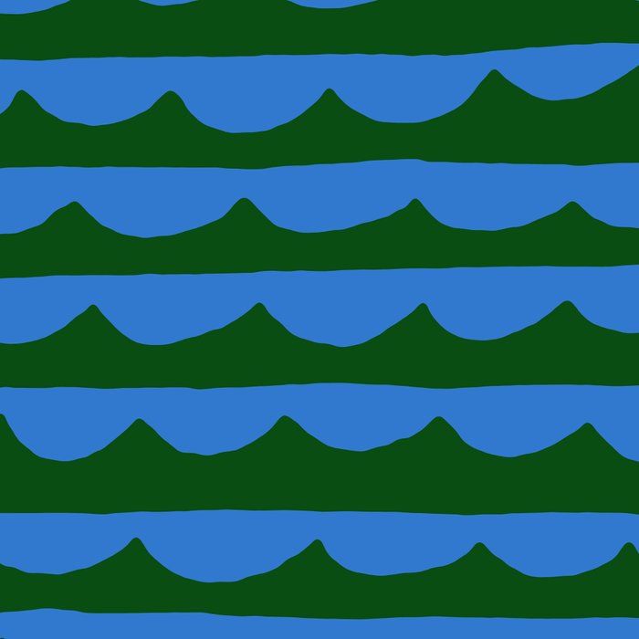 Thin Scalloped Line in blue and green Coffee Mug Gallery Image 2