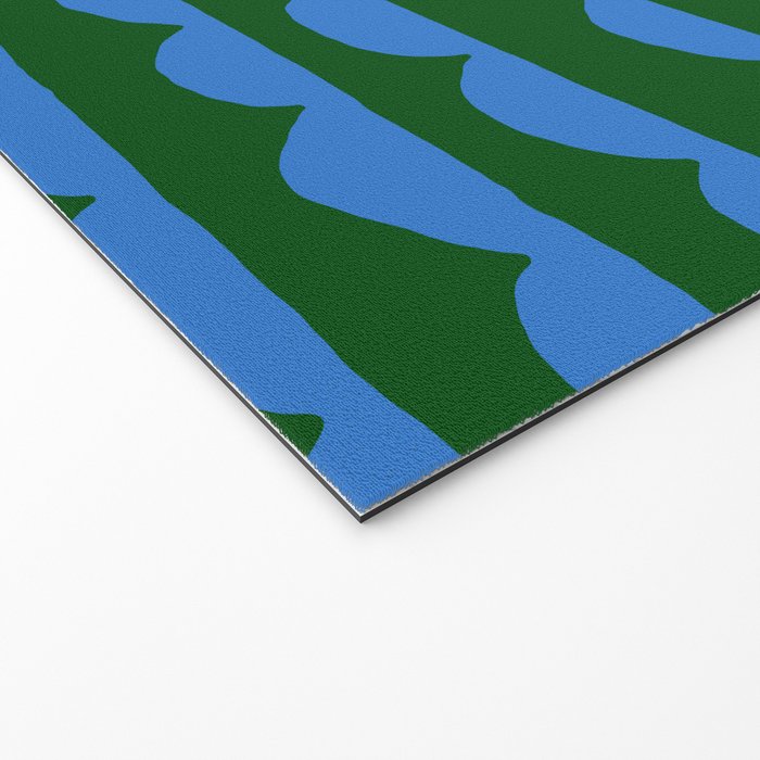 Thin Scalloped Line in blue and green Welcome Mat Gallery Image 2