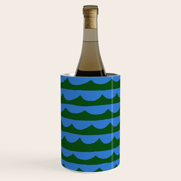 Thin Scalloped Line in blue and green Wine Chiller Gallery Image 2