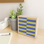 Bold Striped Pattern with Electric Cobalt and Chartreuse Colors Mini Art Print Gallery Image 2