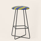 Bold Striped Pattern with Electric Cobalt and Chartreuse Colors Stool Gallery Image 1
