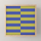 Bold Striped Pattern with Electric Cobalt and Chartreuse Colors Mini Art Print Gallery Image 1