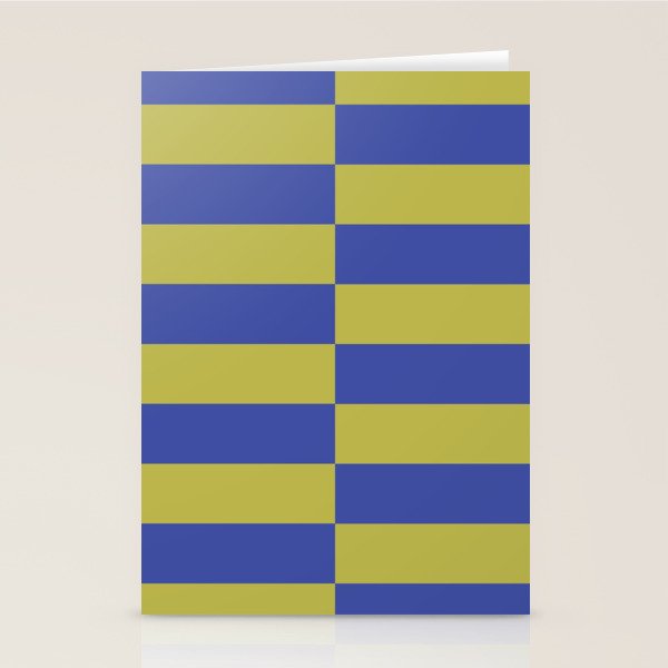Bold Striped Pattern with Electric Cobalt and Chartreuse Colors Stationery Card Gallery Image 2