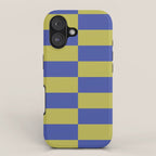 Bold Striped Pattern with Electric Cobalt and Chartreuse Colors iPhone Case Gallery Image 1