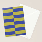 Bold Striped Pattern with Electric Cobalt and Chartreuse Colors Stationery Card Gallery Image 2
