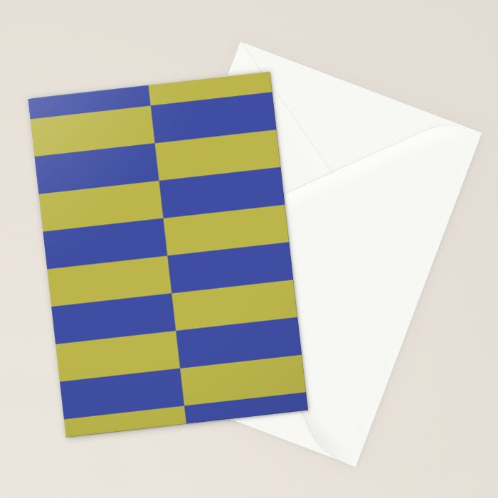 Bold Striped Pattern with Electric Cobalt and Chartreuse Colors Stationery Card Gallery Image 2