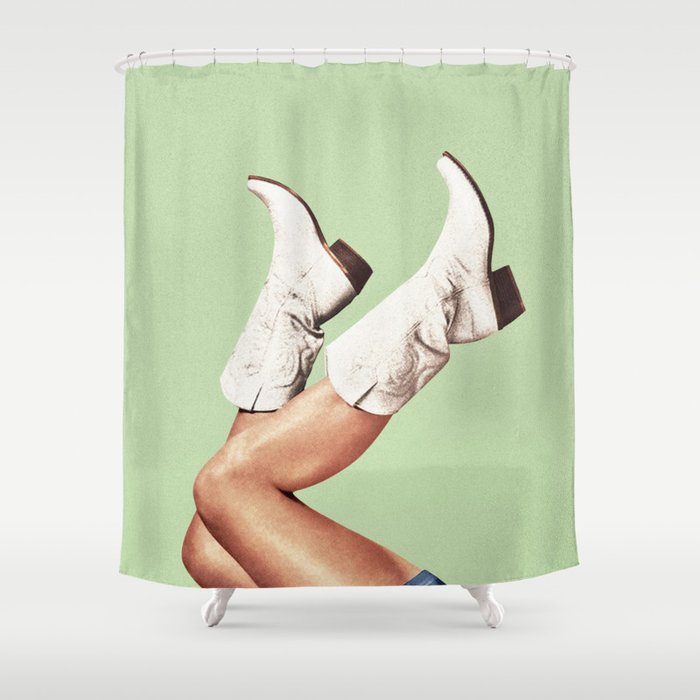These Boots - Green Shower Curtain Gallery Image 1