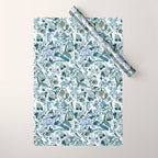 Blue vintage chinoiserie flora Wrapping Paper Gallery Image 1