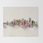 edmonton canada skyline Throw Blanket Gallery Image 2