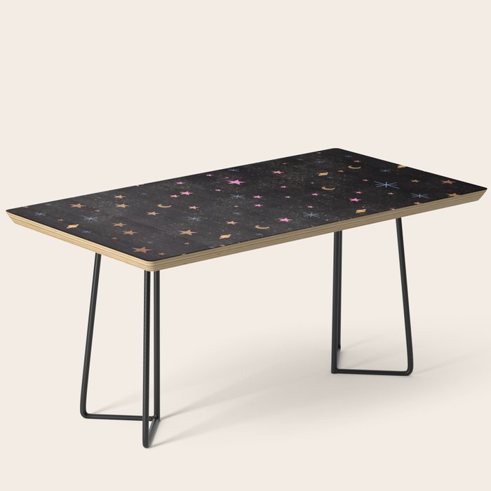 Spaces pattern with colourful stars moons and planets  Coffee Table Gallery Image 1