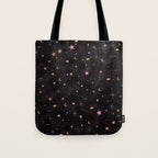 Spaces pattern with colourful stars moons and planets  Tote Bag Gallery Image 1