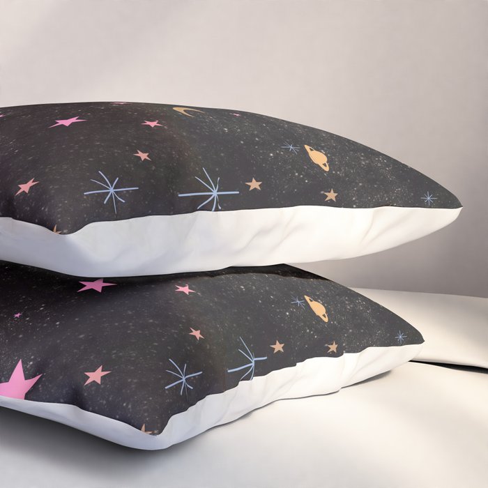Spaces pattern with colourful stars moons and planets  Pillow Sham Gallery Image 3