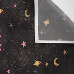 Spaces pattern with colourful stars moons and planets  Wall Tapestry Gallery Image 3