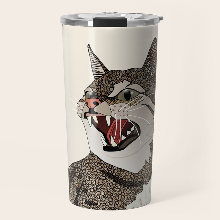 Indian desert cat off white Travel Mug Gallery Image 1