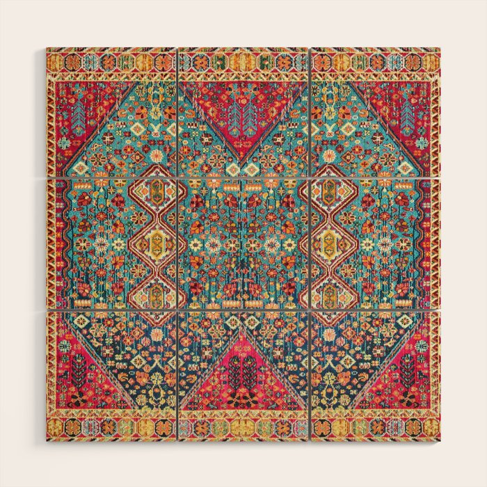 Oriental Heritage Moroccan Carpet Style Wood Wall Art Gallery Image 1