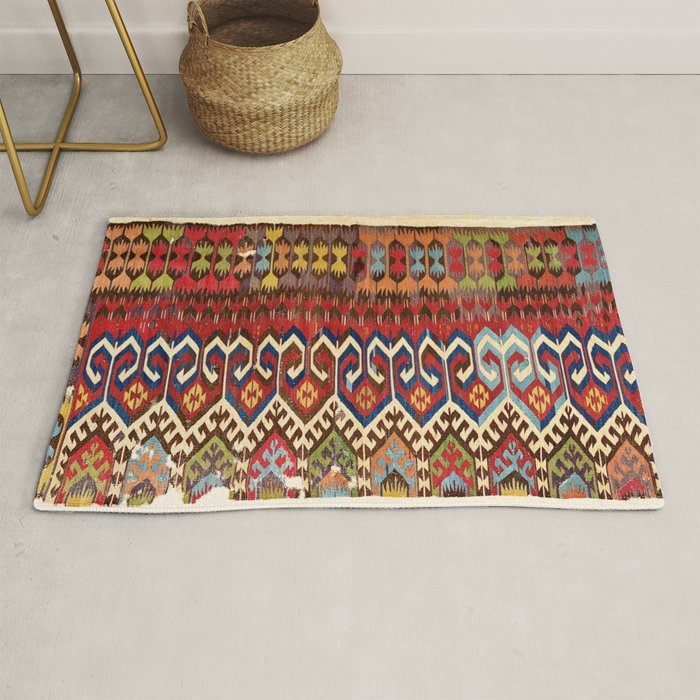 Hotamis Konya Central Anatolian Kilim Print ca. 1800 Rug Gallery Image 1