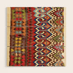 Hotamis Konya Central Anatolian Kilim Print ca. 1800 Wood Wall Art Gallery Image 1