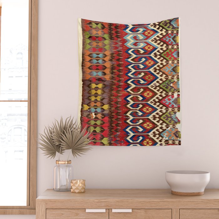 Hotamis Konya Central Anatolian Kilim Print ca. 1800 Wall Tapestry Gallery Image 2