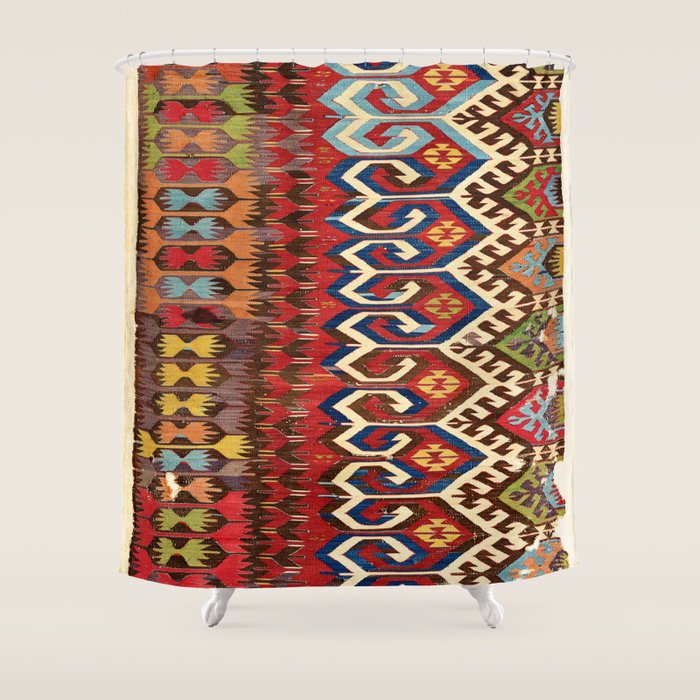 Hotamis Konya Central Anatolian Kilim Print ca. 1800 Shower Curtain Gallery Image 1
