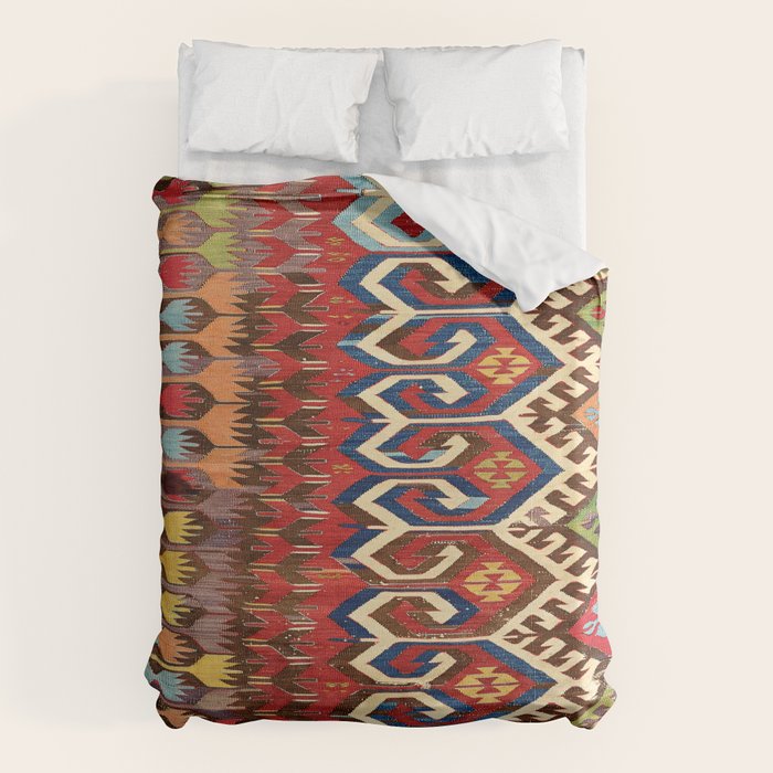 Hotamis Konya Central Anatolian Kilim Print ca. 1800 Duvet Cover Gallery Image 1