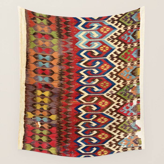Hotamis Konya Central Anatolian Kilim Print ca. 1800 Wall Tapestry Gallery Image 4
