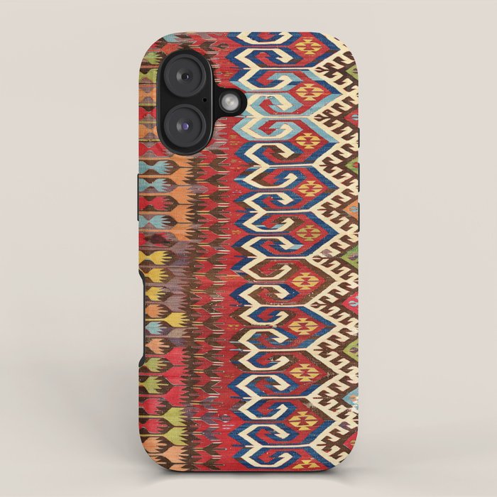 Hotamis Konya Central Anatolian Kilim Print ca. 1800 iPhone Case Gallery Image 1