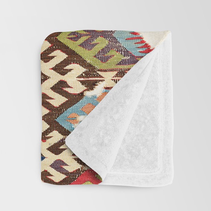 Hotamis Konya Central Anatolian Kilim Print ca. 1800 Throw Blanket Gallery Image 3