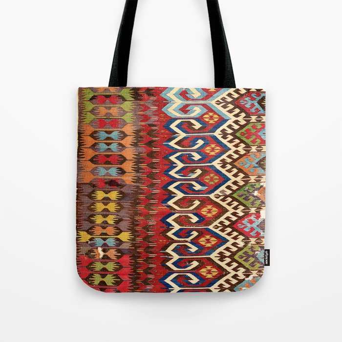 Hotamis Konya Central Anatolian Kilim Print ca. 1800 Tote Bag Gallery Image 1
