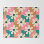 Daisy checkered - colors  Throw Blanket Gallery Image 2