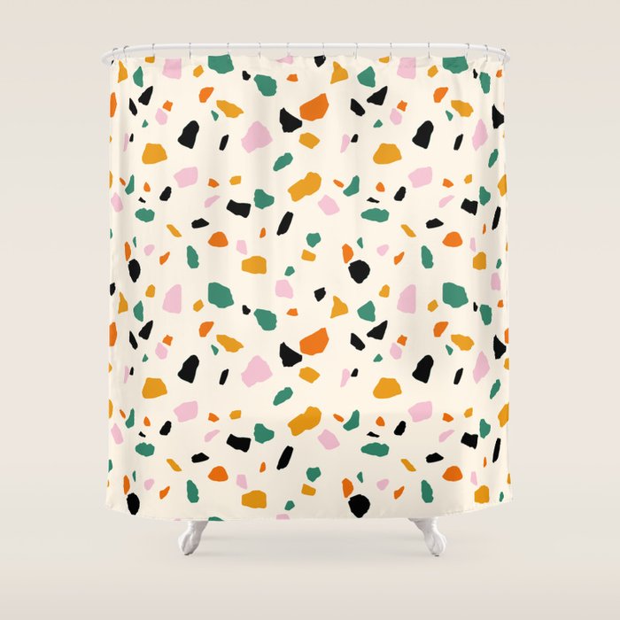 Harvest Terrazzo (Cream) Shower Curtain Gallery Image 1