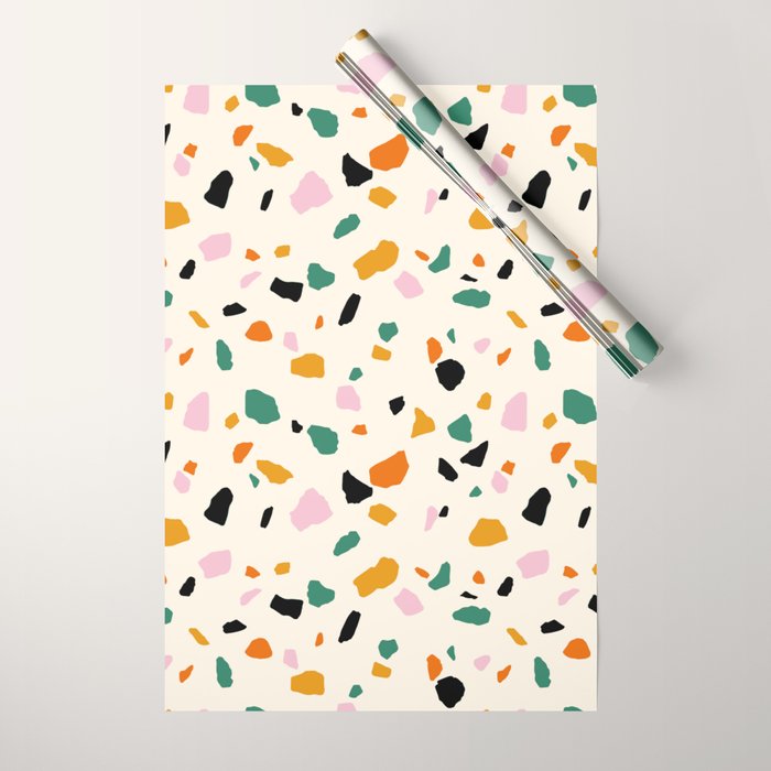 Harvest Terrazzo (Cream) Wrapping Paper Gallery Image 1