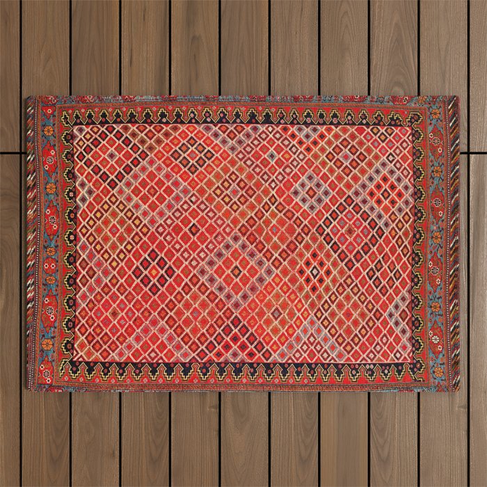 Afshar Kerman South Persian Cover Print Outdoor Rug Gallery Image 1