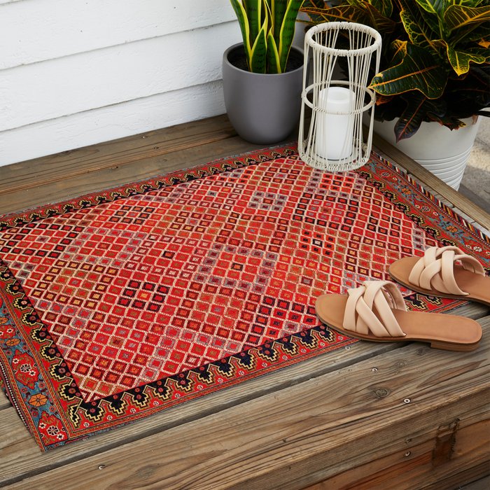 Afshar Kerman South Persian Cover Print Outdoor Rug Gallery Image 2