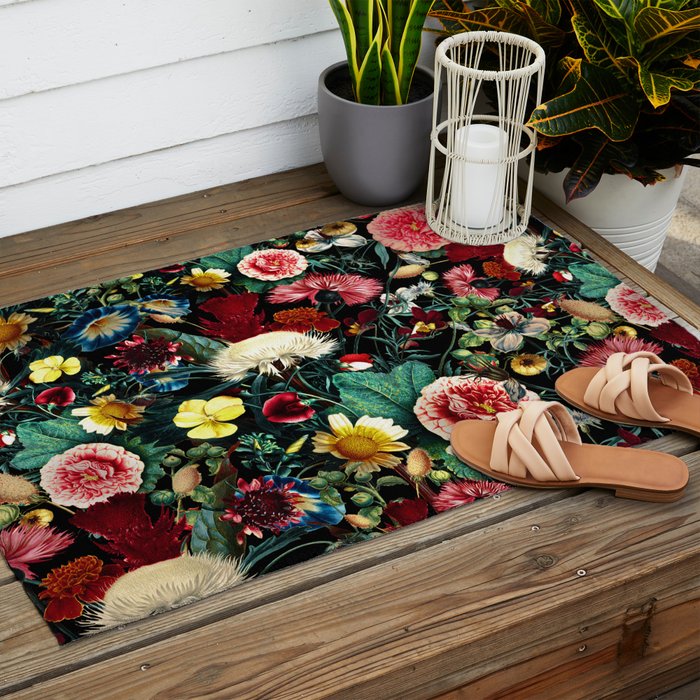 Night Vintage Garden Outdoor Rug Gallery Image 2