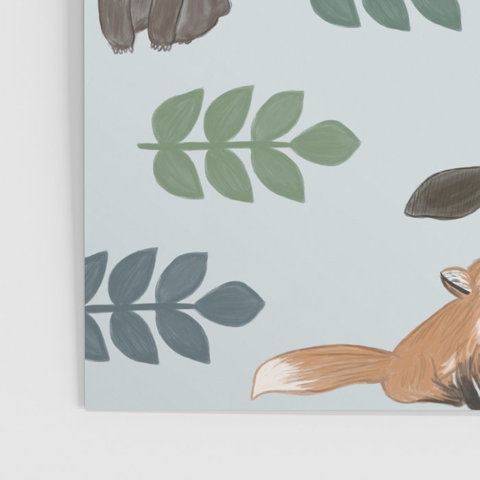 Woodland Creatures Pattern Poster Gallery Image 3