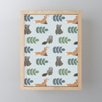 Woodland Creatures Pattern Mini Art Print Gallery Image 1