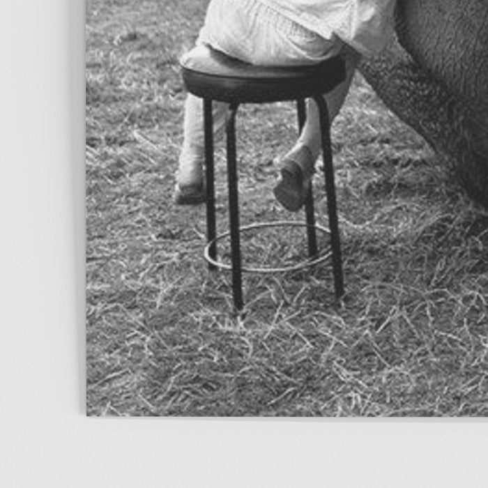 Odd Best Friends, Sweet Little Girl hugging elephant black and white photograph Poster Gallery Image 3