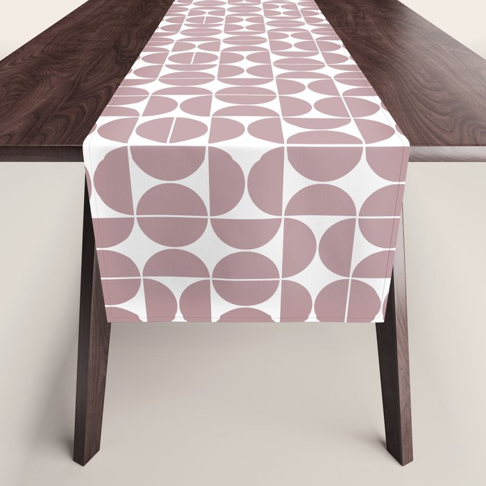 Mid Century Modern Geometric 04 Dusty Pink Table Runner