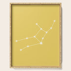 Virgo Zodiac Star Constellation Line Art Soft Yellow Serving Tray Gallery Image 1