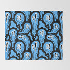 Funny smiling face pattern Throw Blanket Gallery Image 2